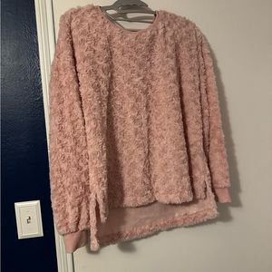 Girls Soft Pink Rose petal sweater, Girls size Medium